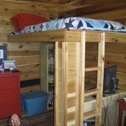 Custom kids room all wood bunk beds